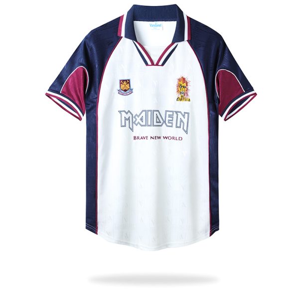 1999 -2001 West Ham x Iron Maiden Auswärtstrikot Kurzarm Fußball Trikot im Sale - Image 2