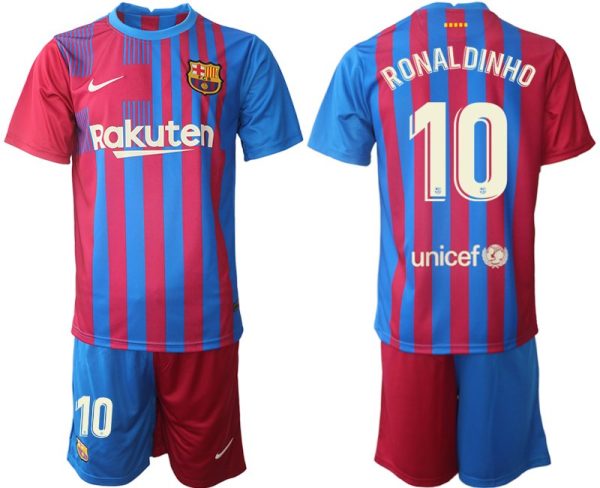 FC Barcelona Stadium Heimtrikot 2021/22 Herren Fußballtrikots mit Aufdruck Ronaldinho 10 - Imagen 2