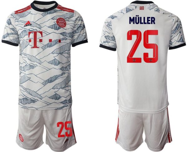FC Bayern München 3rd Herren Trikot 21/22 Ausweichtrikot weiß mit Aufdruck Müller 25 - Bild 2