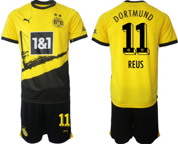 Günstige Borussia Dortmund trikot bvb reus Heimtrikot 2023-24 Kurzarm + Kurze Hosen REUS 11