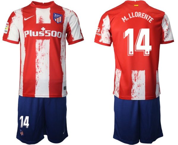Heimtrikot Atlético Madrid 2021/22 rot/weiß mit Aufdruck M.Llorente 14 - Obrázok 2