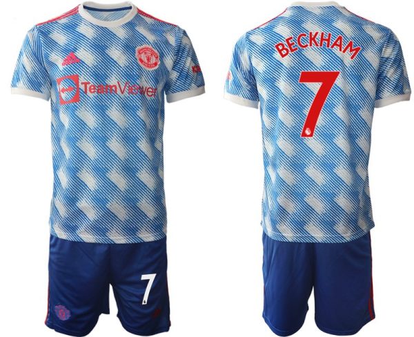 Herren Auswärtstrikot Manchester United 2022 weiß mit Aufdruck Beckham 7 – Image 2