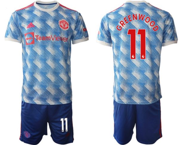 Herren Auswärtstrikot Manchester United 2022 weiß mit Aufdruck Greenwood 11 - Obrázok 2