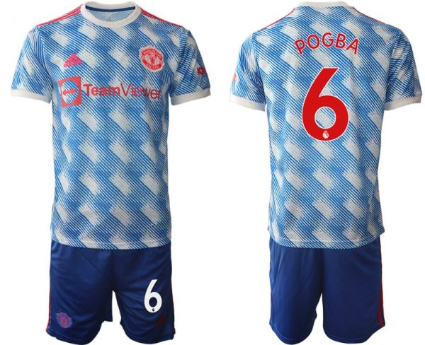 Herren Auswärtstrikot Manchester United 2022 weiß mit Aufdruck Pogba 6 – Image 2