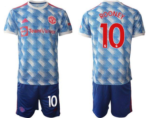 Herren Auswärtstrikot Manchester United 2022 weiß mit Aufdruck Rooney 10 - Imagen 2