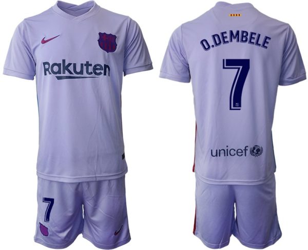 Herren Fußballtrikot FC Barcelona 21-22 Auswärts Trikot mit Aufdruck O.Dembele 7 - Slika 2