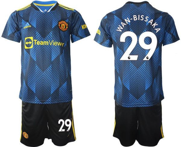 Herren Manchester United 2022 Ausweichtrikot blau mit Aufdruck Wan-Bissaka 29 – Image 2