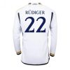 Herren Real Madrid 2023-24 Heimtrikot weiß Langarm Fußballtrikots Antonio Rudiger 22