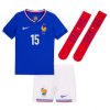 Kinder Frankreich Trikot EM 2024 Heimtrikot blau Kurzarm + weiß Kurze Hosen Marcus Thuram 15 - immagine 2