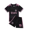 Kinder Inter Miami CF Auswärtstrikot 2023-24 Kurzarm + Kurze Hosen MESSI 10 - Billede 2