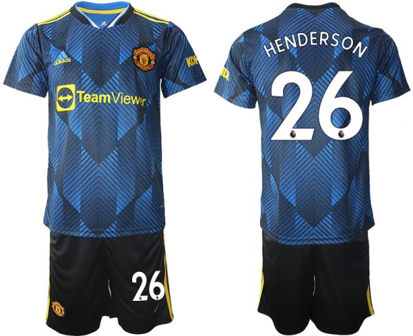 Manchester United 2022 Herren Trikot blau mit Aufdruck Henderson 26 – Image 2