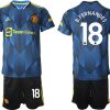 Manchester United Ausweichtrikot 2022 blau mit Aufdruck B.Fernandes 18 - Billede 2