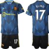 Manchester United Ausweichtrikot 2022 blau mit Aufdruck Blind 17 - Slika 2