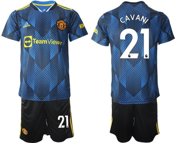 Manchester United Ausweichtrikot 2022 blau mit Aufdruck Cavani 21 - Slika 2