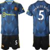 Manchester United Ausweichtrikot 2022 blau mit Aufdruck Marcos Rojo 5 - Obrázek 2