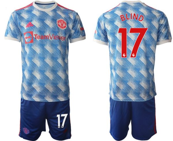 Manchester United Herren Auswärtstrikot 2022 weiss mit Aufdruck Blind 17 - Image 2