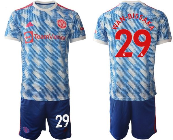 Manchester United Herren Auswärtstrikot 2022 weiss mit Aufdruck Wan-Bissaka 29 - Image 2