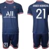 Paris Saint Germain Heimtrikot 2021/22 dunkelblau/weiß mit Aufdruck Ander Herrera 21 - Obrázek 2