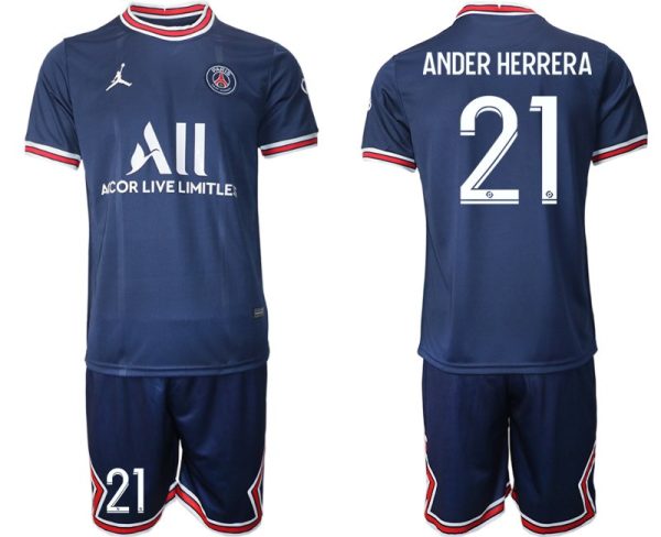 Paris Saint Germain Heimtrikot 2021/22 dunkelblau/weiß mit Aufdruck Ander Herrera 21 - Image 2
