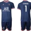 Paris Saint Germain Heimtrikot 2021/22 dunkelblau/weiß mit Aufdruck K.Navas 1 – Bild 2