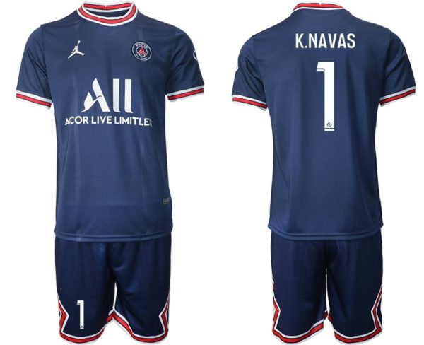 Paris Saint Germain Heimtrikot 2021/22 dunkelblau/weiß mit Aufdruck K.Navas 1 - Slika 2