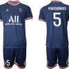 Paris Saint Germain Heimtrikot 2021/22 dunkelblau/weiß mit Aufdruck Marquinhos 5 - Afbeelding 2