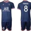 Paris Saint Germain Heimtrikot 2021/22 dunkelblau/weiß mit Aufdruck Paredes 8 - Obrázek 2