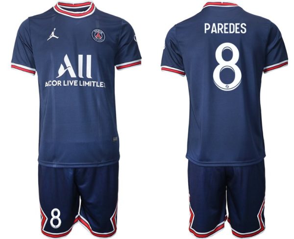 Paris Saint Germain Heimtrikot 2021/22 dunkelblau/weiß mit Aufdruck Paredes 8 - Image 2