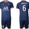 Paris Saint Germain Heimtrikot 2021/22 dunkelblau/weiß mit Aufdruck Verratti 6 - Obrázek 2