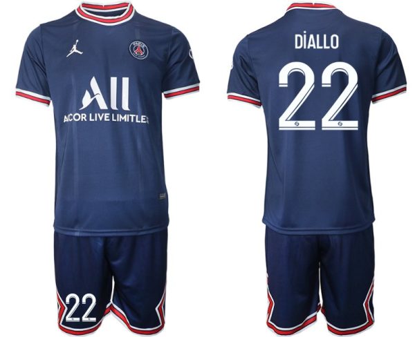 Paris Saint Germain Stadium Heimtrikot 2021/22 Herren Fussballtrikot mit Aufdruck Diallo 22 - immagine 2
