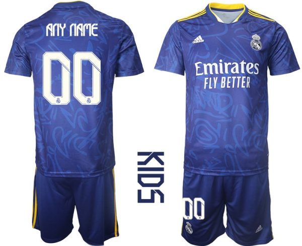 Real Madrid Auswärtstrikot Set 2021/22 Trikots für Kinder blau - Image 2