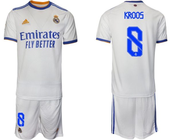 Real Madrid Heimtrikot 2022 weiß blau mit Aufdruck Kroos 8 – Image 2
