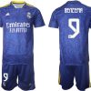 Real Madrid Herren Auswärtstrikot 2022 blau/weiß mit Aufdruck Benzema 9 - Obrázek 2