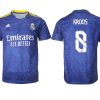 Real Madrid Herren Auswärtstrikot 2022 blau/weiß mit Aufdruck Kroos 8