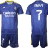 Real Madrid Herren Auswärtstrikot 2022 blau/weiß mit Aufdruck Mbappé 7 - Image 2