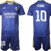 Real Madrid Herren Auswärtstrikot 2022 blau/weiß mit Aufdruck Modric 10 - Bild 2