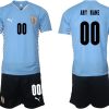 Uruguay 2022 Heimtrikot Herren Trikotsatz Kurzarm in hellblau (+ Kurze Hosen schwarz) - Image 2