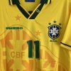 Vintage Signed Brasilien Fußball Heimtrikot 1991-1993 Umbro Cafu Brasil Herren mit Aufdruck ROMÁRIO 11 - Imagen 2