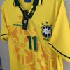 Vintage Signed Brasilien Fußball Heimtrikot 1991-1993 Umbro Cafu Brasil Herren mit Aufdruck ROMÁRIO 11 - Imagen 5