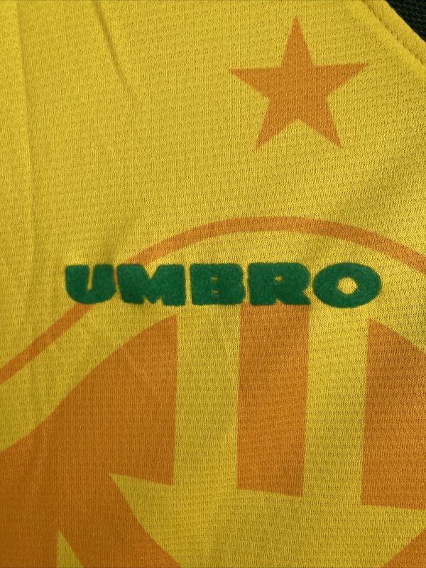 Vintage Signed Brasilien Fußball Heimtrikot 1991-1993 Umbro Cafu Brasil Herren mit Aufdruck ROMÁRIO 11 - Slika 6