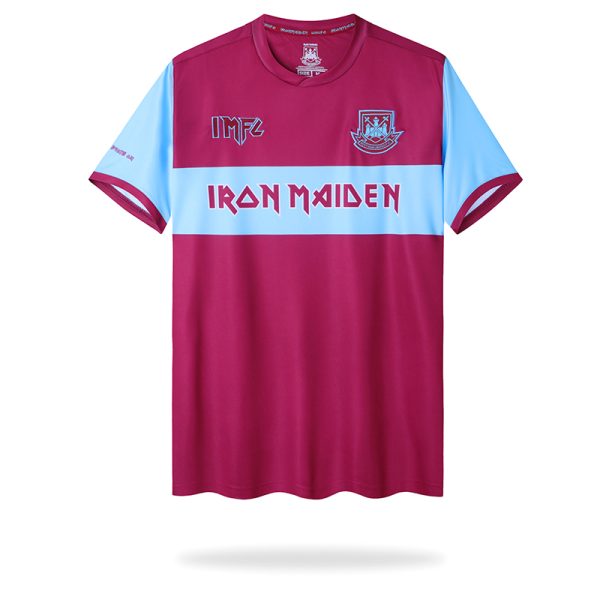 Vintage West Ham x Iron Maiden Retro Herren Heimtrikot Kurzarm Fussballtrikots Günstig - Afbeelding 2