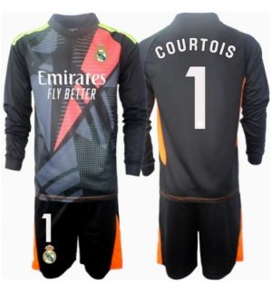 Günstige Fußballtrikots Kinder Real Madrid Torwart Auswärtstrikot 2024-25 Thibaut Courtois 1