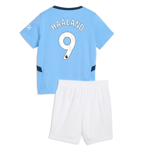Manchester City Erling Haaland #9 Heimtrikot Kinder 2024-25 Kurzarm (+ kurze hosen)