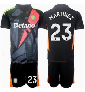 Aston Villa Emiliano Martinez #23 Torwart Auswärtstrikot Kinder 2024-25 Fußball trikotsatz