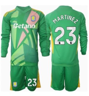 Aston Villa Emiliano Martinez #23 Torwart Heimtrikot Kinder 2024-25 Langarm (+ kurze hosen)