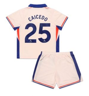 Chelsea Moises Caicedo #25 Auswärtstrikot Kinder 2024-25 Fußball trikotsatz