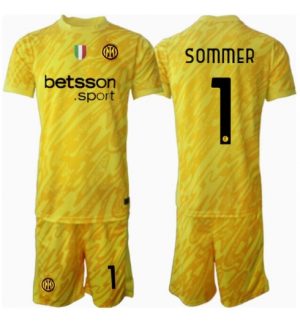 Inter Milan Yann Sommer #1 Torwart Auswärtstrikot Kinder 2024-25 Fußball trikotsatz