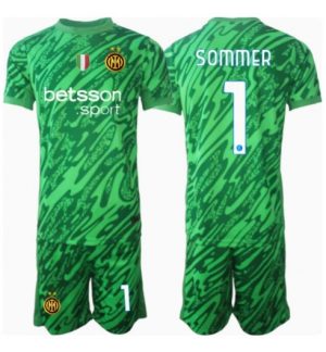 Fußballtrikots Inter Milan Yann Sommer #1 Torwart Heimtrikot Kinder 2024-25
