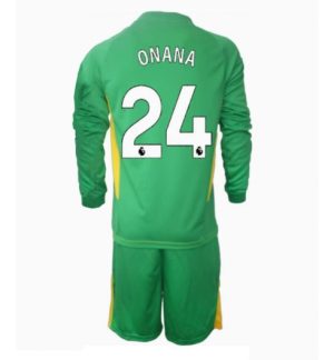 Manchester United Günstige Andre Onana #24 Torwart 3rd trikot Kinder 2024-25 Langarm (+ kurze hosen)