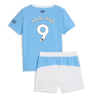 Manchester City Erling Haaland #9 Heimtrikot Kinder 2025-26 Fußball trikotsatz